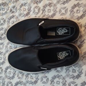 Men's black slip on vans size 9.5